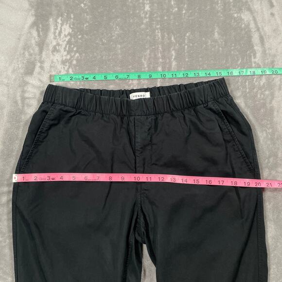 Venroy Pants Large Black Tencel Linen Drawstring Pull On Luxury Casual Stretch - Picture 9 of 11